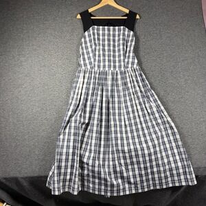 Gilmar Pinafore Style Plaid Dress Womens EU 48 US XL Black White Preppy